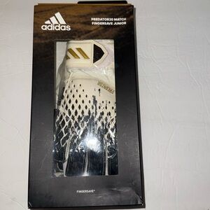 Adidas Predator20 Match Fingersaver JUNIOR Gloves Black Off White FS0397 Sz 4